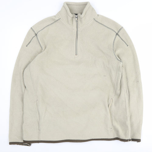 Next Men's Beige Medium Pullover Fleece Sweatshirt