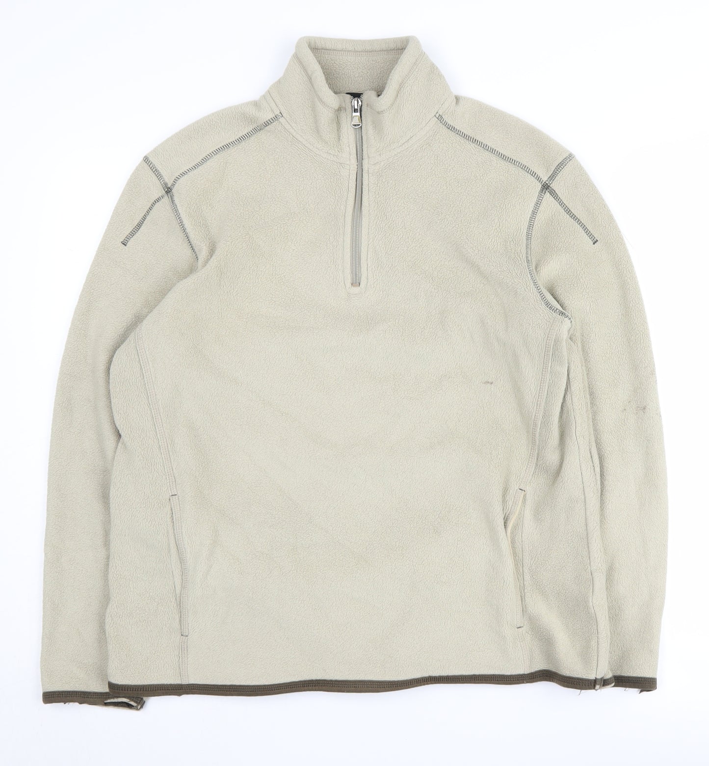 Next Men's Beige Medium Pullover Fleece Sweatshirt