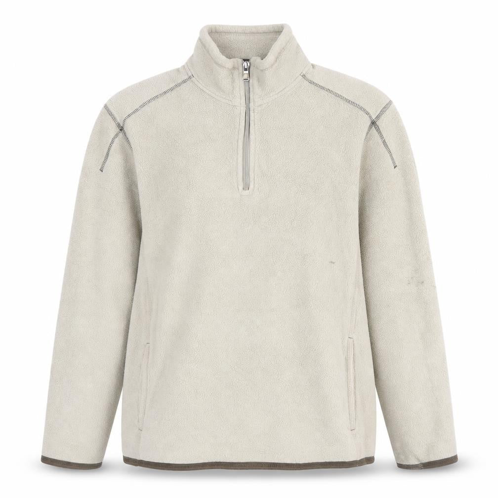 Front view of Next Men's Beige Medium Pullover Fleece Sweatshirt