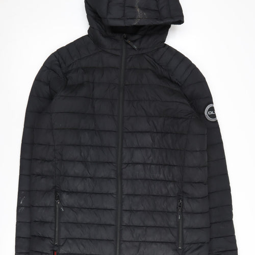 DLX Men's Black Hooded Puffer Jacket Size S