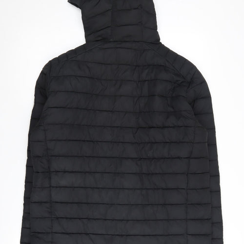 DLX Men's Black Hooded Puffer Jacket Size S