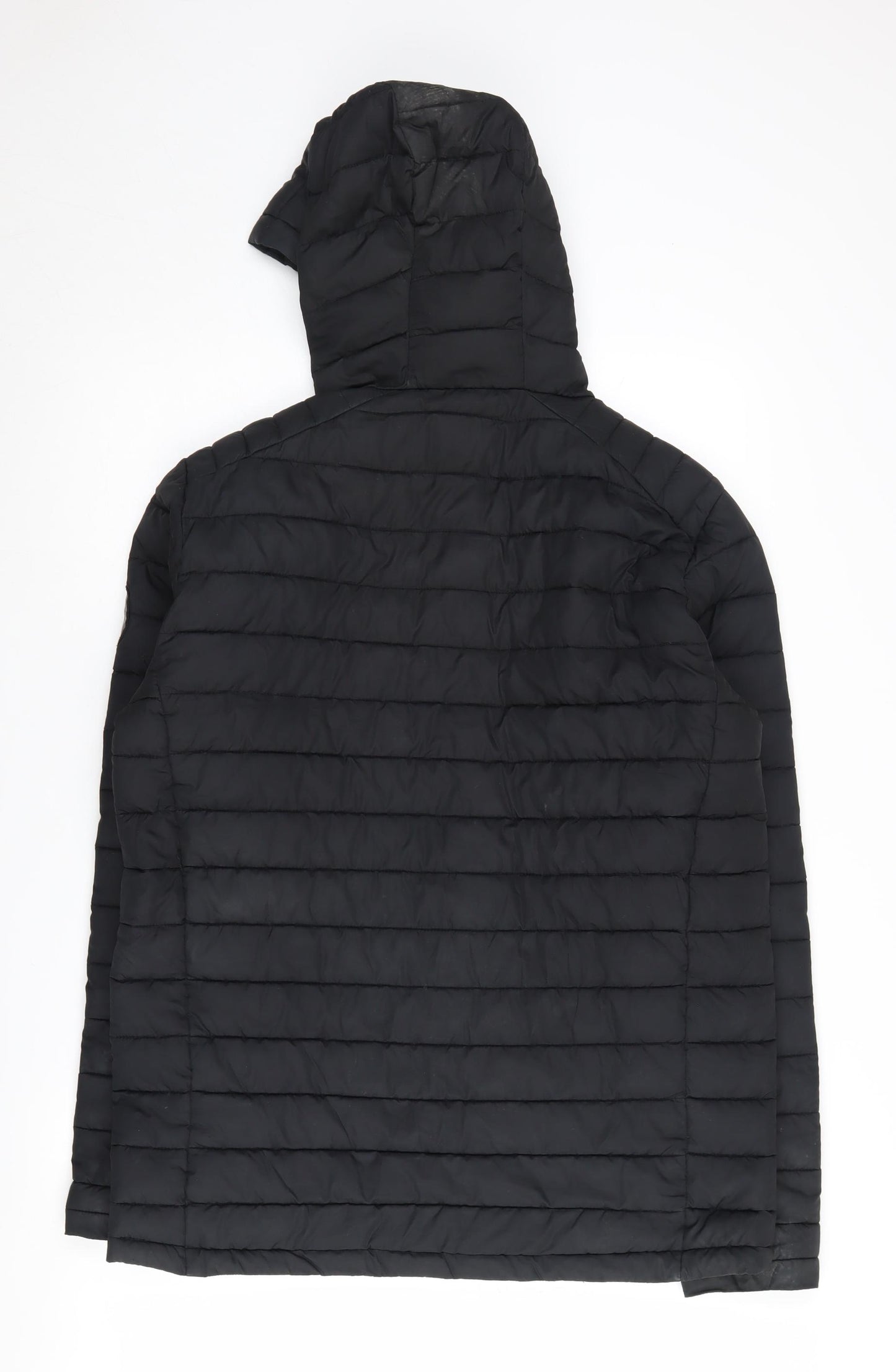 DLX Men's Black Hooded Puffer Jacket Size S