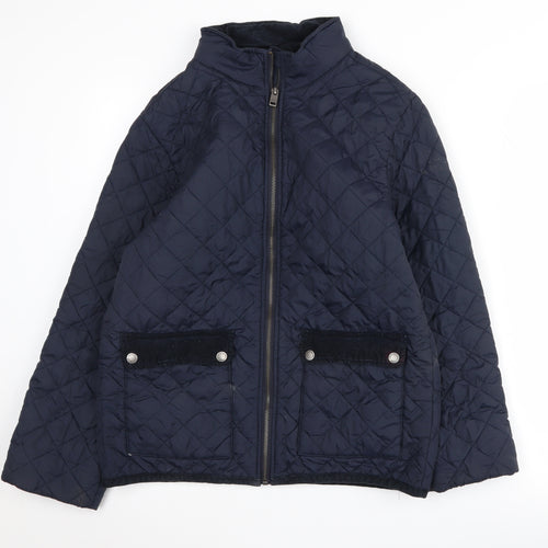 H&M Boys Blue Quilted Jacket 14 Years Lined Casual
