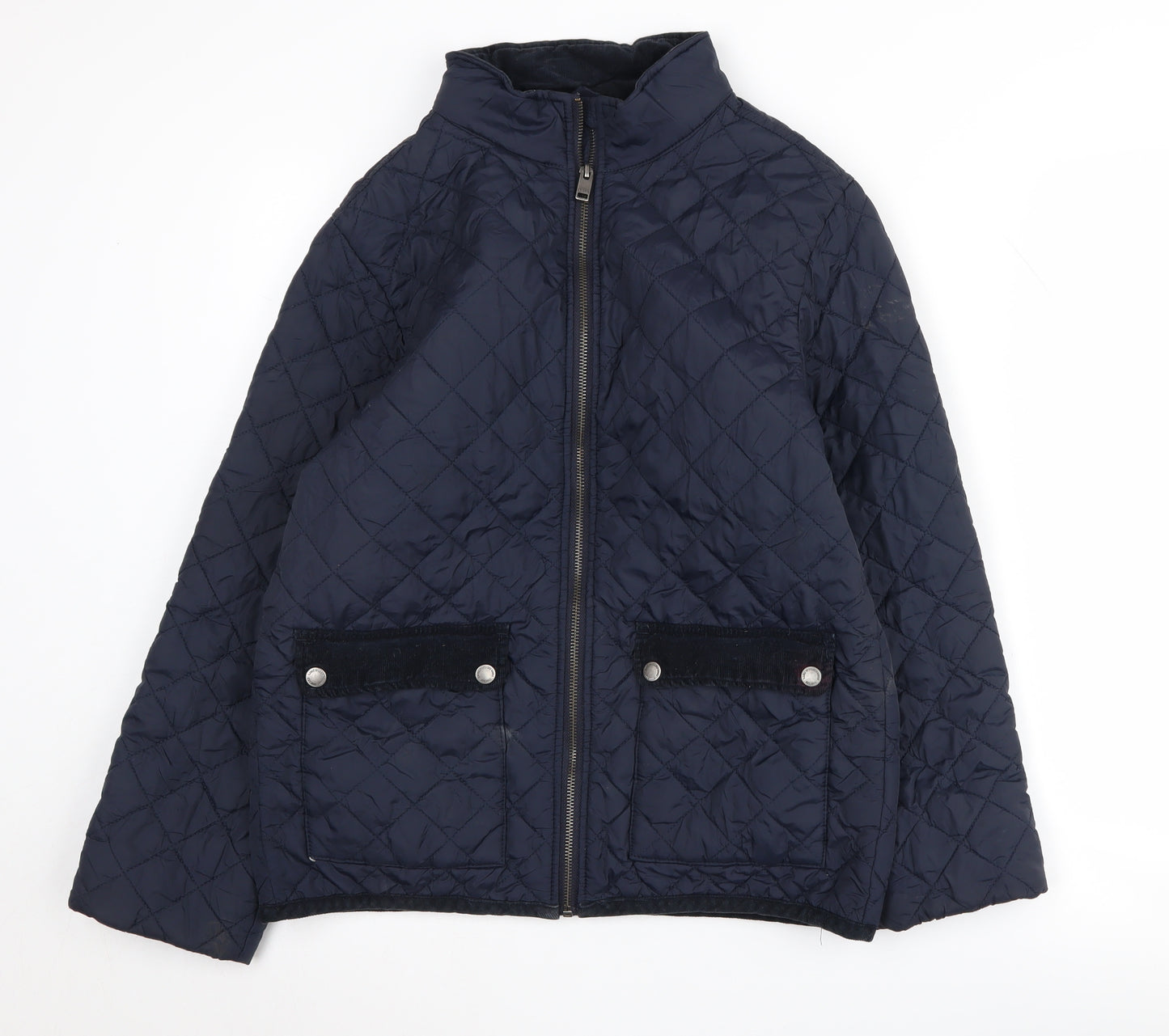 H&M Boys Blue Quilted Jacket 14 Years Lined Casual