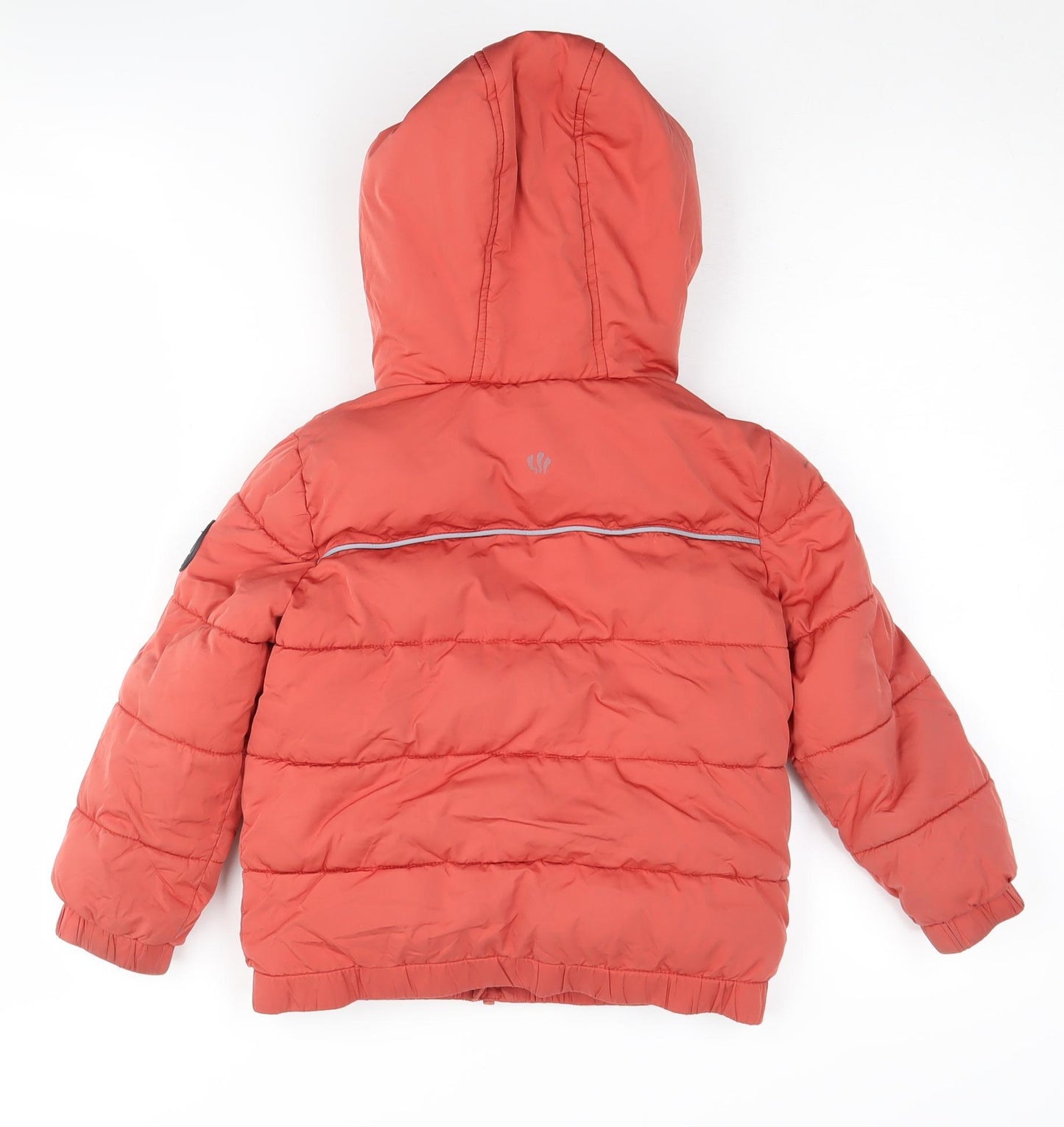 FatFace Boys Orange Puffer Jacket 4-5 Years Hooded Winter Coat
