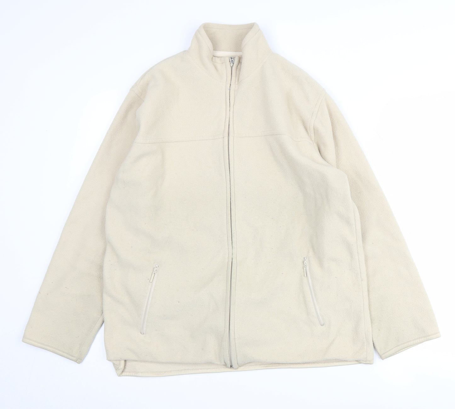 EWM Women's Beige Fleece Jacket Size 14 M Casual