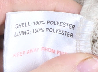 EWM Women's Beige Fleece Jacket Size 14 M Casual