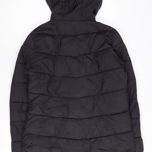 Studio Women's Black Puffer Jacket, Size 12, Mid-Length