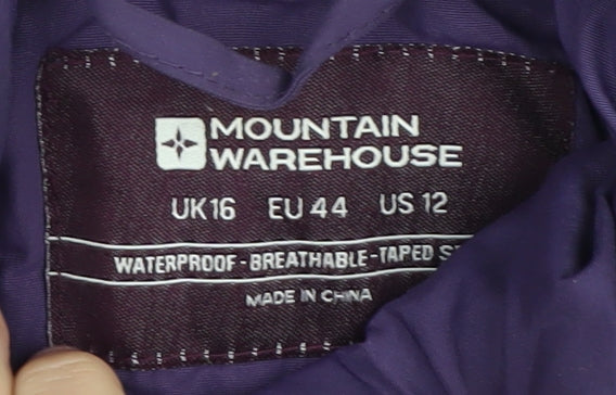Mountain Warehouse Women's Purple Rain Coat Size 16