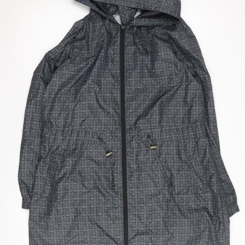 Marks and Spencer Women's Grey Check Hooded Jacket M