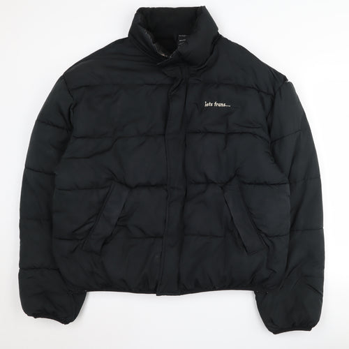 iets frans Unisex Black S Puffer Jacket for Casual Wear
