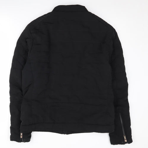 Zara Man Black Basic Jacket L Full Zip Men's Autumn