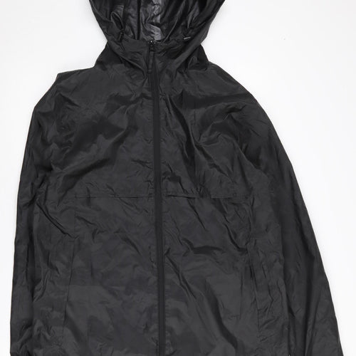 Decathlon Men's Black Hooded XL Rain Jacket