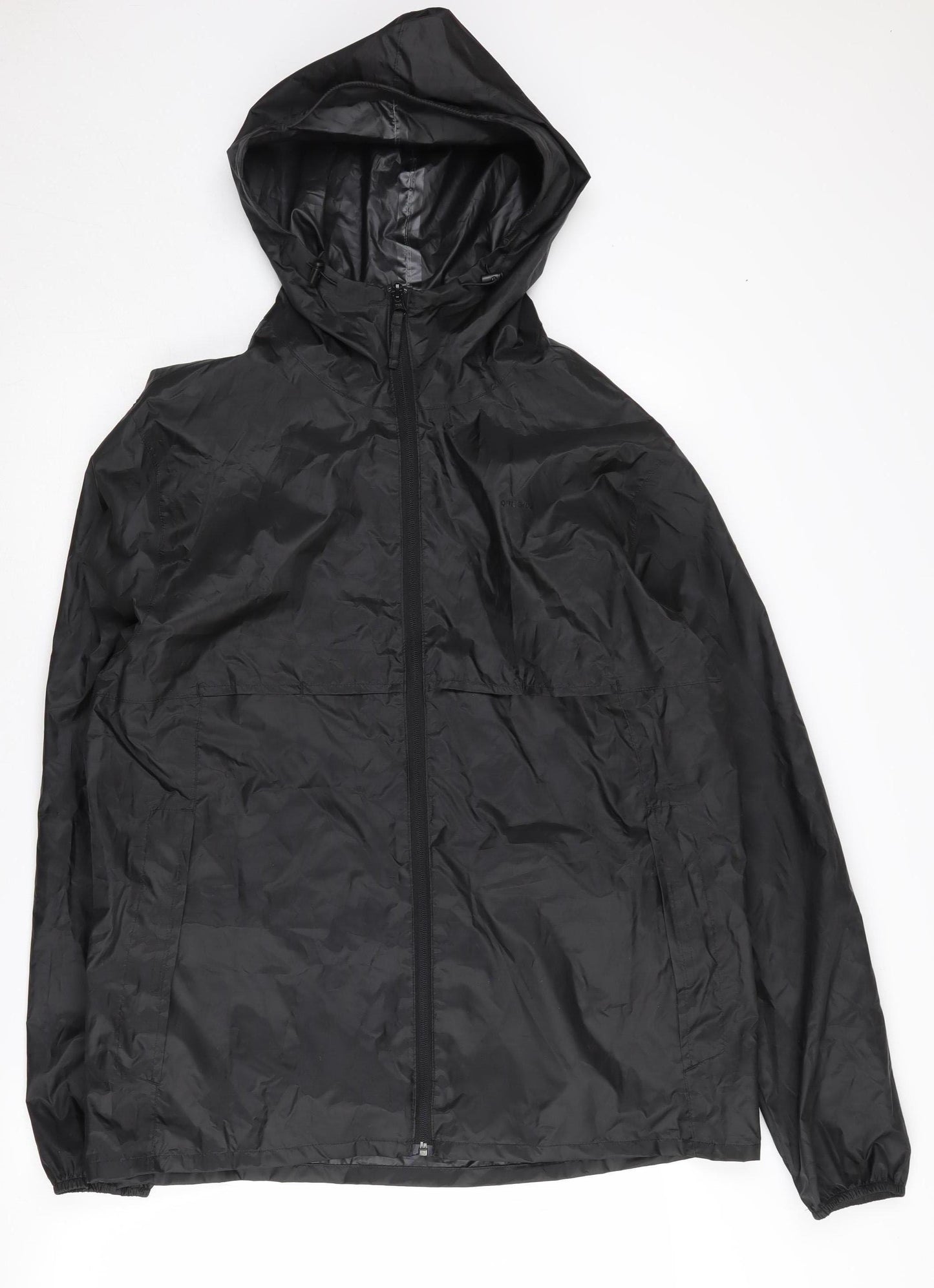 Decathlon Men's Black Hooded XL Rain Jacket