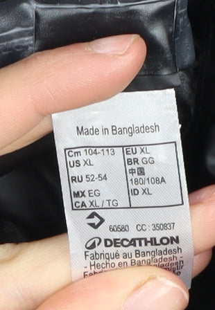 Decathlon Men's Black Hooded XL Rain Jacket