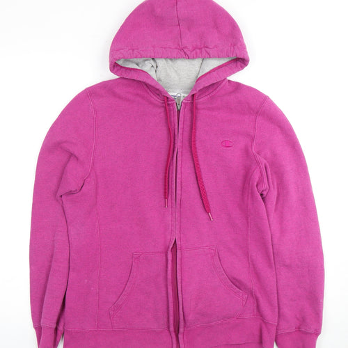 Champion Women's Pink Full Zip Hoodie Medium