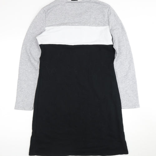 DKNY Women's Grey Colourblock T-Shirt Dress M