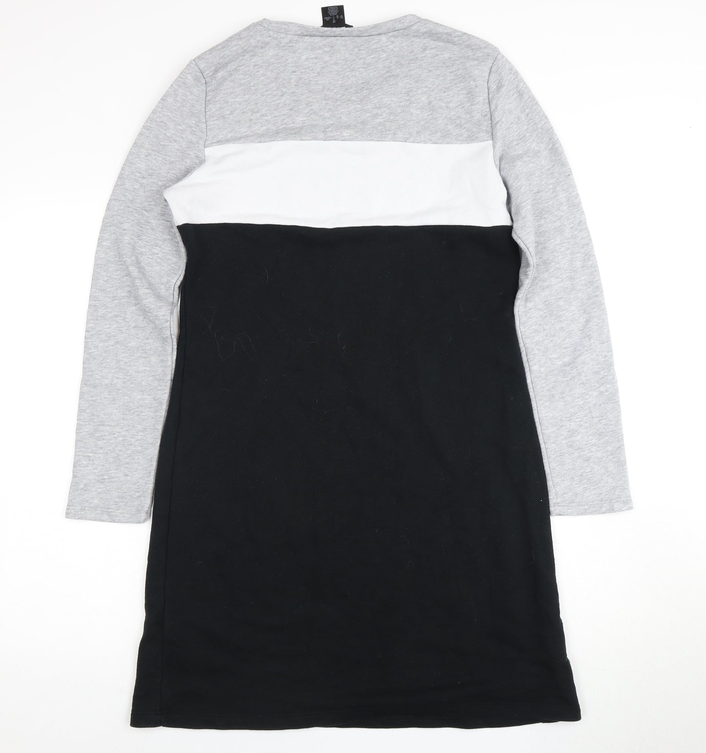 DKNY Women's Grey Colourblock T-Shirt Dress M