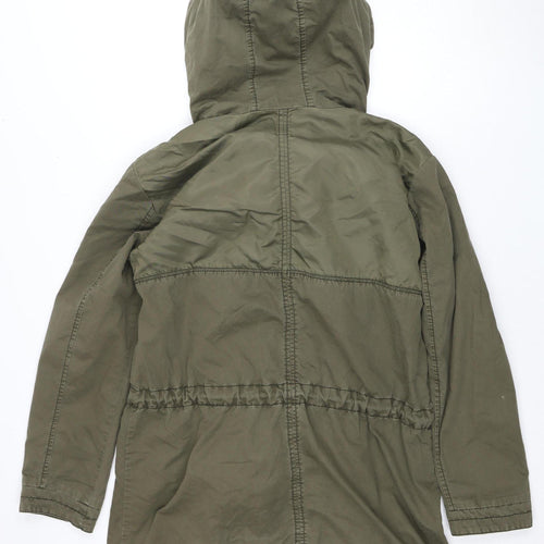 EDC Women's Green Parka Jacket with Hood - Size S