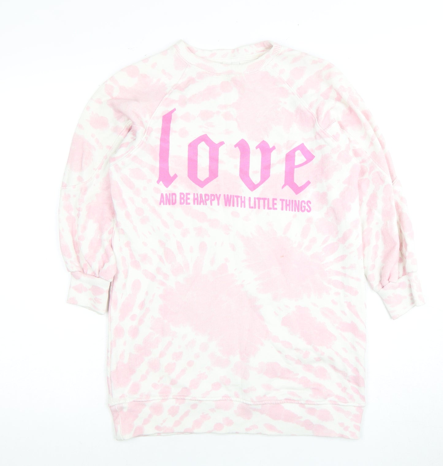 Zara Girls Pink Tie-Dye Graphic Sweatshirt 10-11 Years