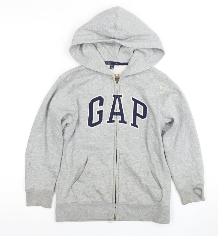 Gap Boys Grey Full Zip Hoodie 6-7 Years with Logo