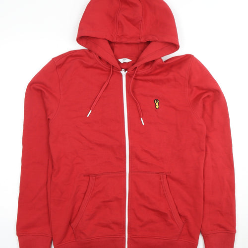 Next Men's Red Full Zip Hoodie M Hooded Knit