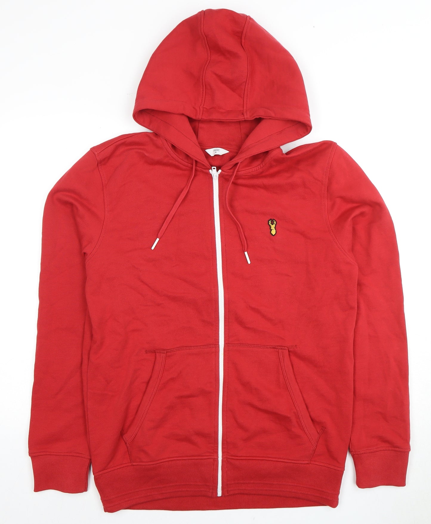 Next Men's Red Full Zip Hoodie M Hooded Knit