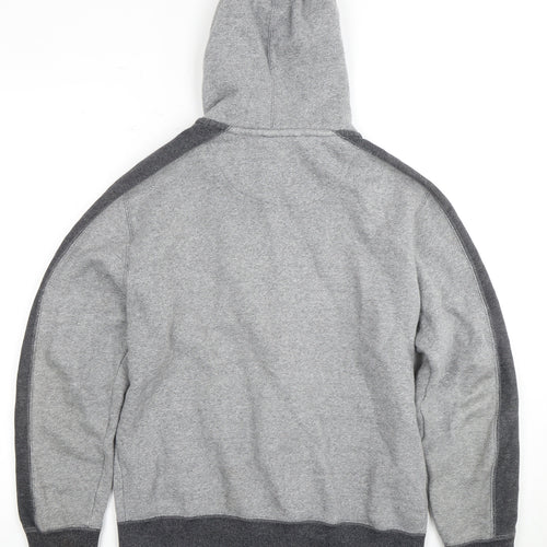 Puma Men's Grey Full Zip Hoodie S, Logo Detail