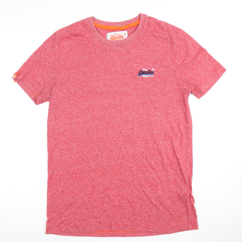 Superdry Men's Red Jersey T-Shirt M Logo Short Sleeve