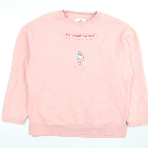 Ordinary People Women Pink Pullover Sweatshirt S Disney