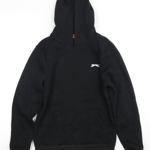Slazenger Boys Black Hoodie, Logo Accent, 13 Years