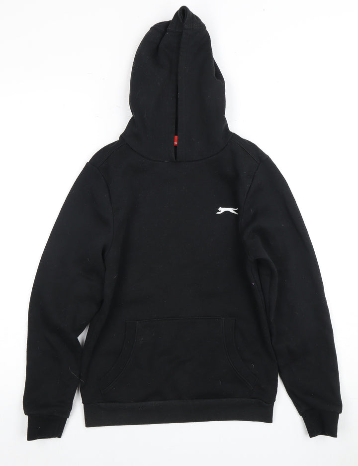 Slazenger Boys Black Hoodie, Logo Accent, 13 Years