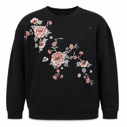 New Look Women's Black Floral Embroidered T-Shirt Size 10