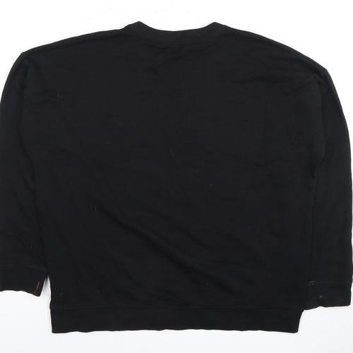 New Look Women's Black Floral Embroidered T-Shirt Size 10