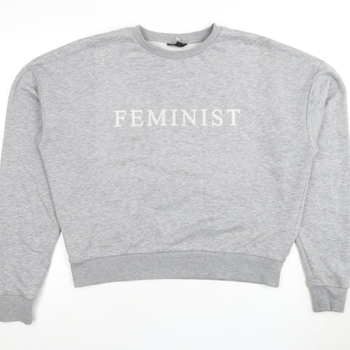 Topshop Women's Grey Pullover Sweatshirt Size 8