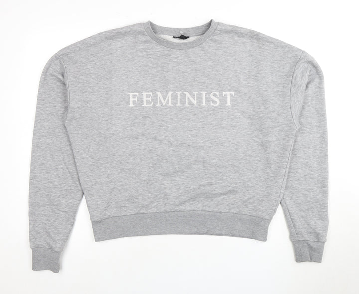 Topshop Women's Grey Pullover Sweatshirt Size 8