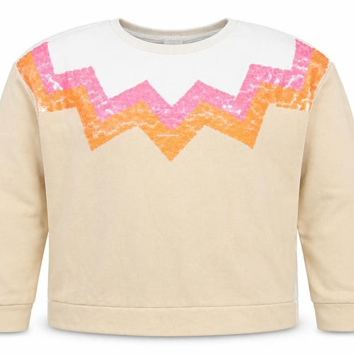 Zara Girls Beige Sequin Sweatshirt 11-12 Years Pullover