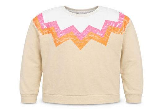 Zara Girls Beige Sequin Sweatshirt 11-12 Years Pullover