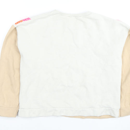 Zara Girls Beige Sequin Sweatshirt 11-12 Years Pullover