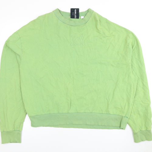 Collusion Men’s Green Cotton Sweatshirt, Size M, Pullover