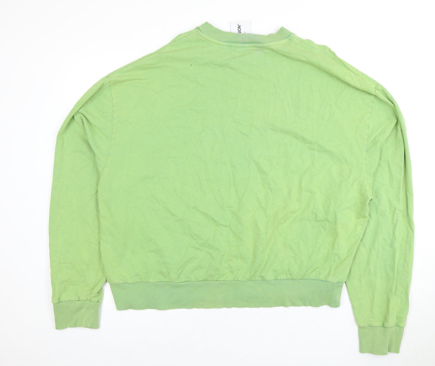 Collusion Men’s Green Cotton Sweatshirt, Size M, Pullover