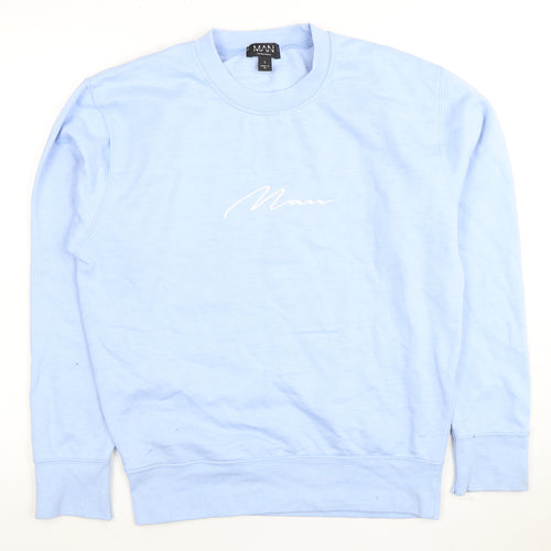 boohooMAN Men's Blue Pullover Sweatshirt S