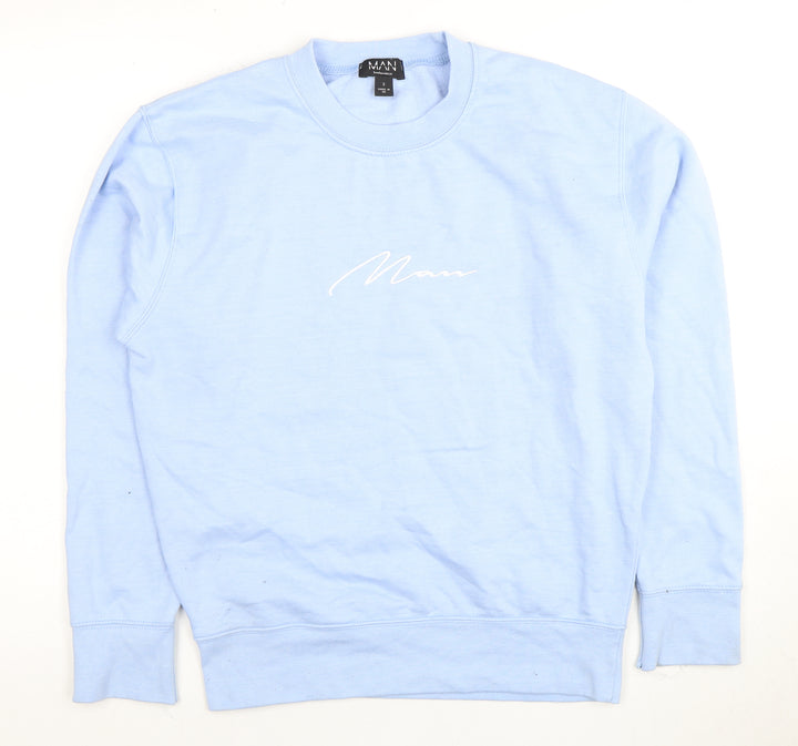 boohooMAN Men's Blue Pullover Sweatshirt S