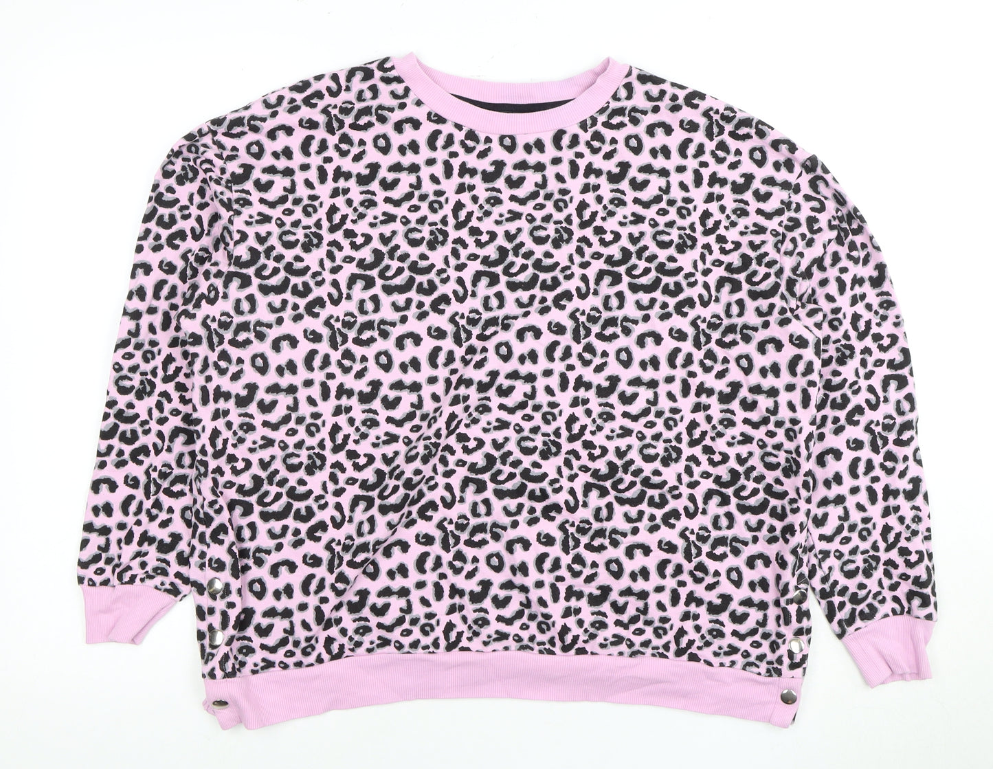 M&Co Women's Pink Animal Print Sweatshirt L
