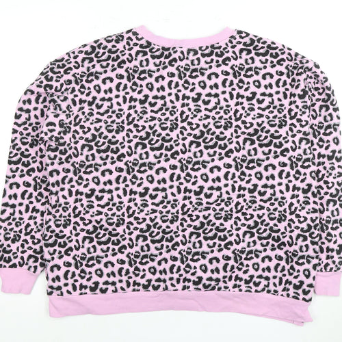M&Co Women's Pink Animal Print Sweatshirt L