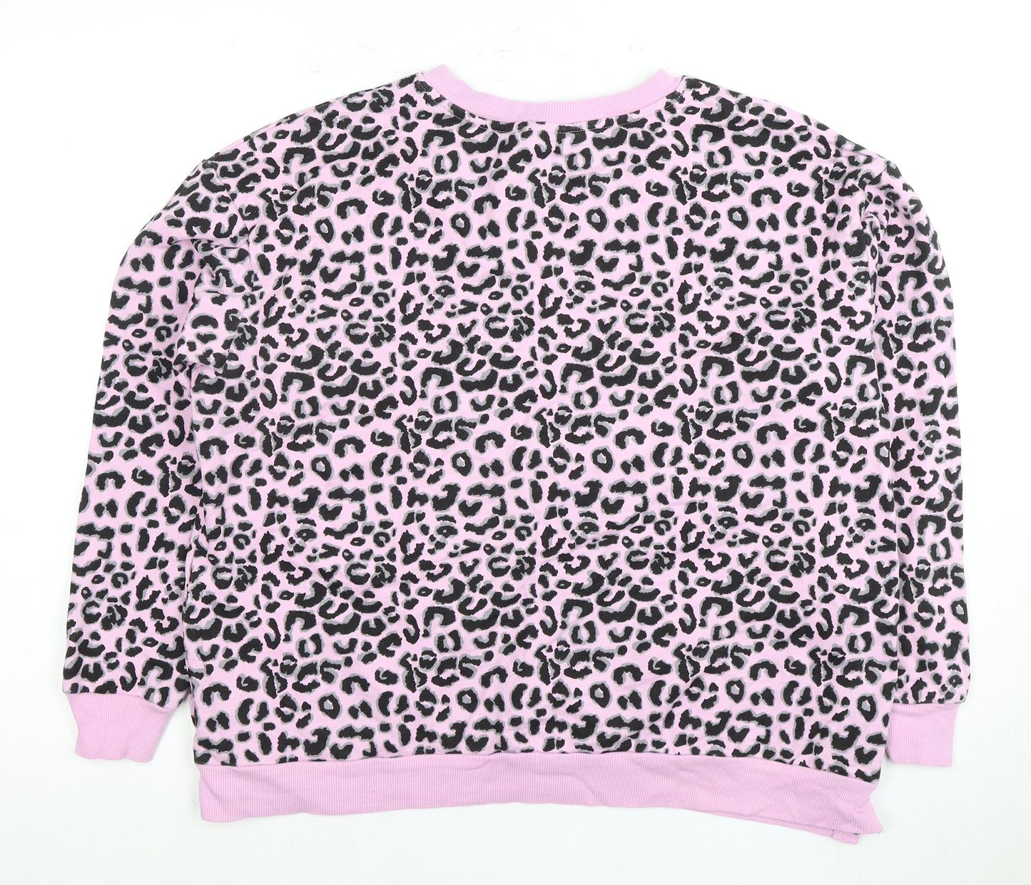 M&Co Women's Pink Animal Print Sweatshirt L