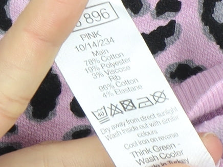 M&Co Women's Pink Animal Print Sweatshirt L