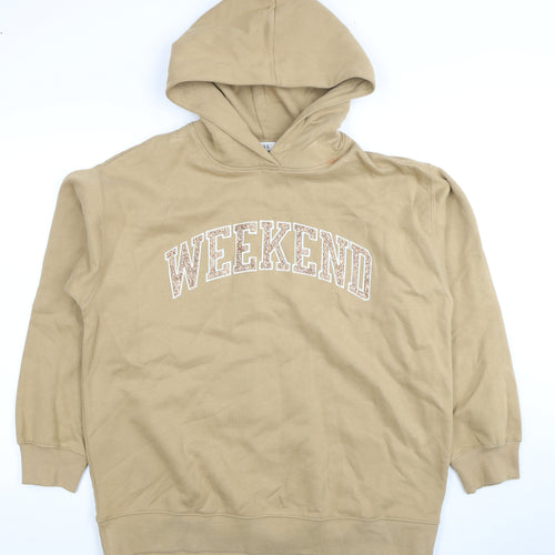 Marks and Spencer Women's Beige Pullover Hoodie M