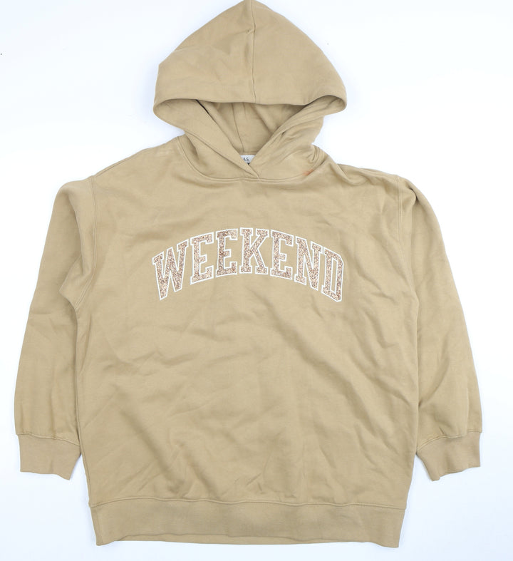 Marks and Spencer Women's Beige Pullover Hoodie M