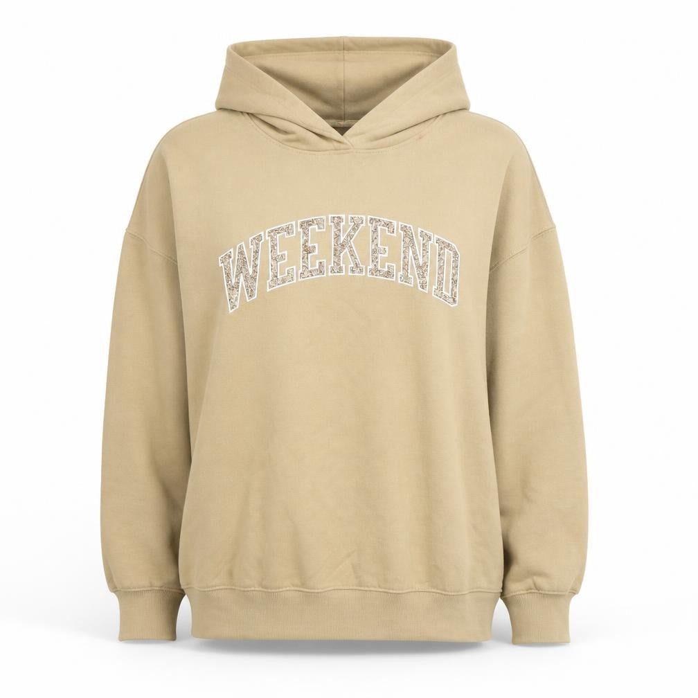 Front view of Marks & Spencer Women's Beige Pullover Hoodie M